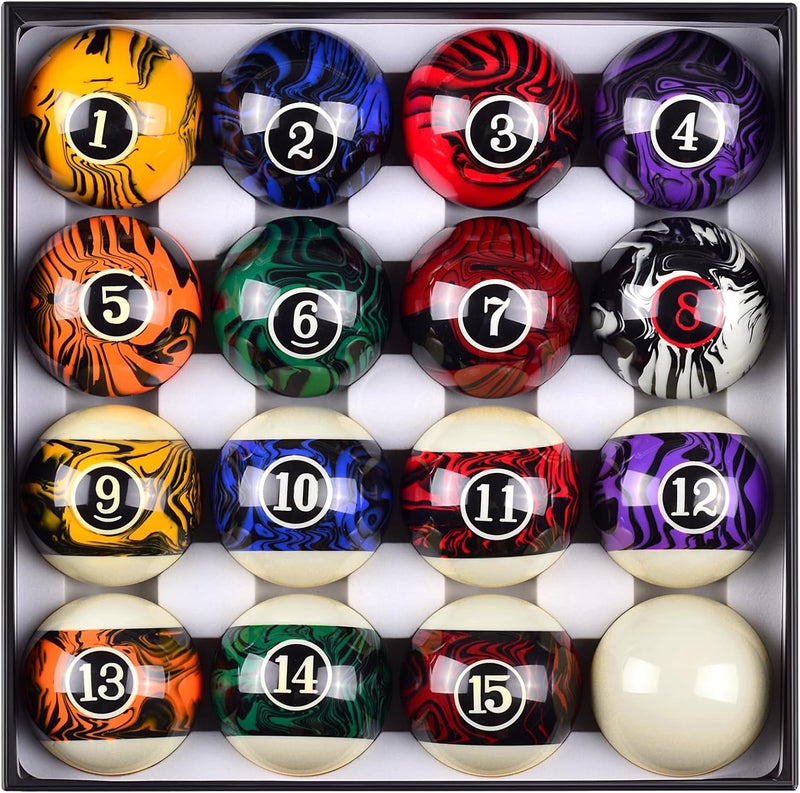 vonezone Billiard Balls Complete 16 Ball Set, Pool Balls Billiard Set 2-1/4" Regulation Size,New Upgrade Billiards Professional Pool Table Balls - Image 1